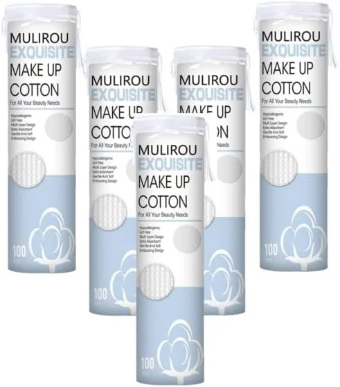 پدهای پنبه ای گرد سه لایه با کیفیت عالی BLT، 500 عدد، پدهای نرم و جاذب پنبه ای برای پاکسازی صورت، پاک کننده آرایش و غیره.