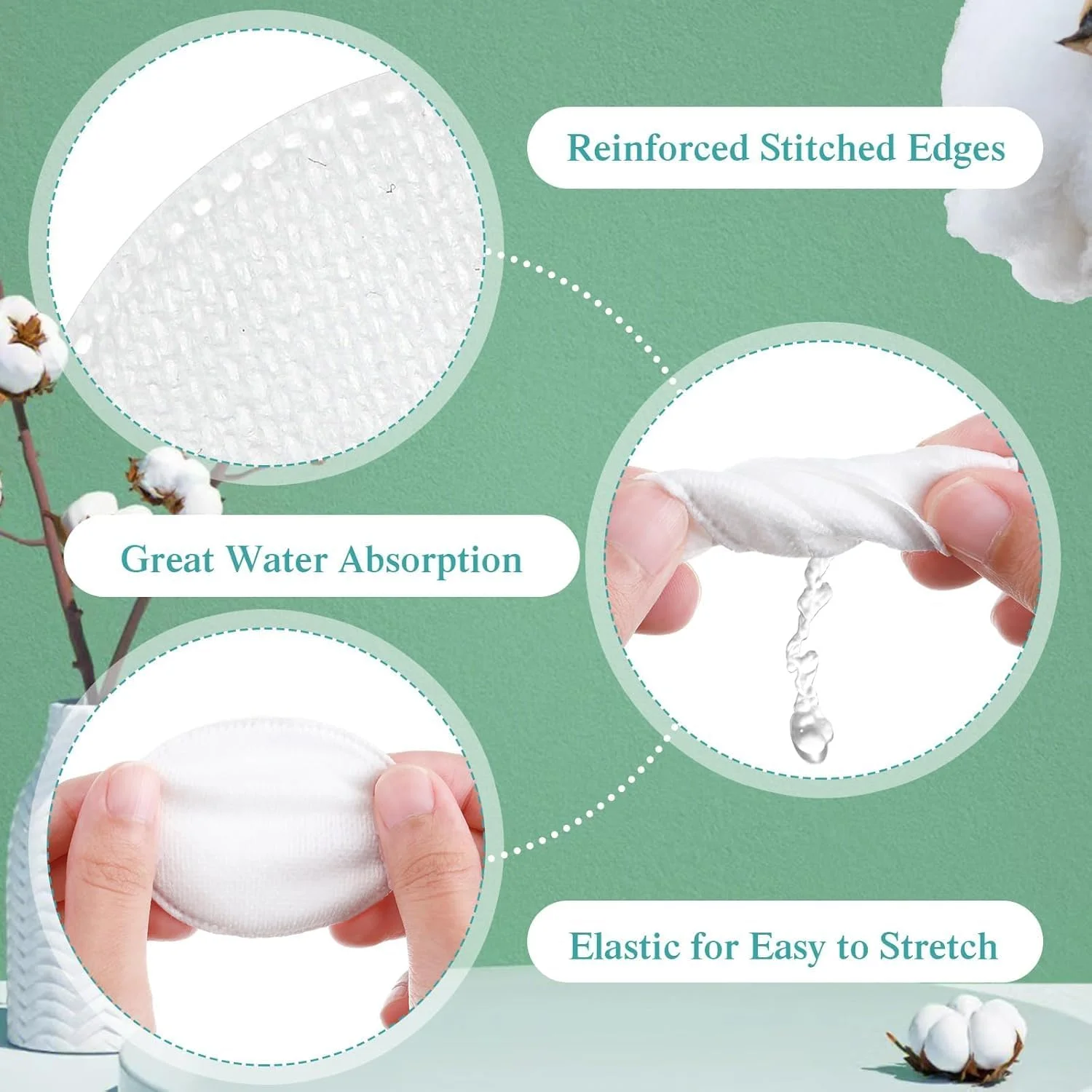 پدهای پنبه ای گرد سه لایه با کیفیت عالی BLT، 500 عدد، پدهای نرم و جاذب پنبه ای برای پاکسازی صورت، پاک کننده آرایش و غیره.