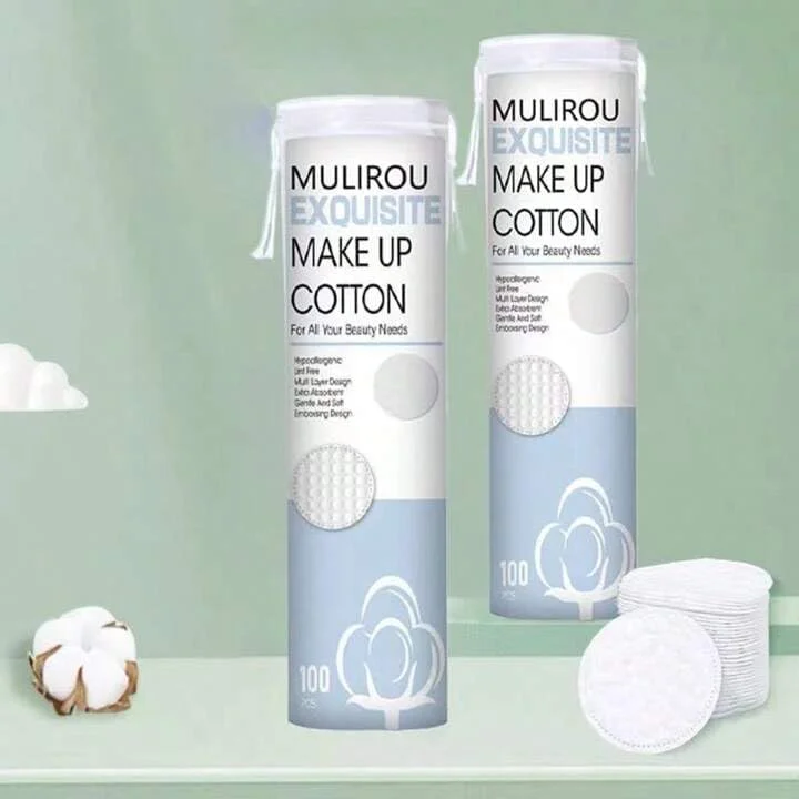 پد آرایشی پنبه ای ممتاز 100% طبیعی (2 بسته 200 عددی) مناسب برای صورت، پاک کننده آرایش با سطح میکرو