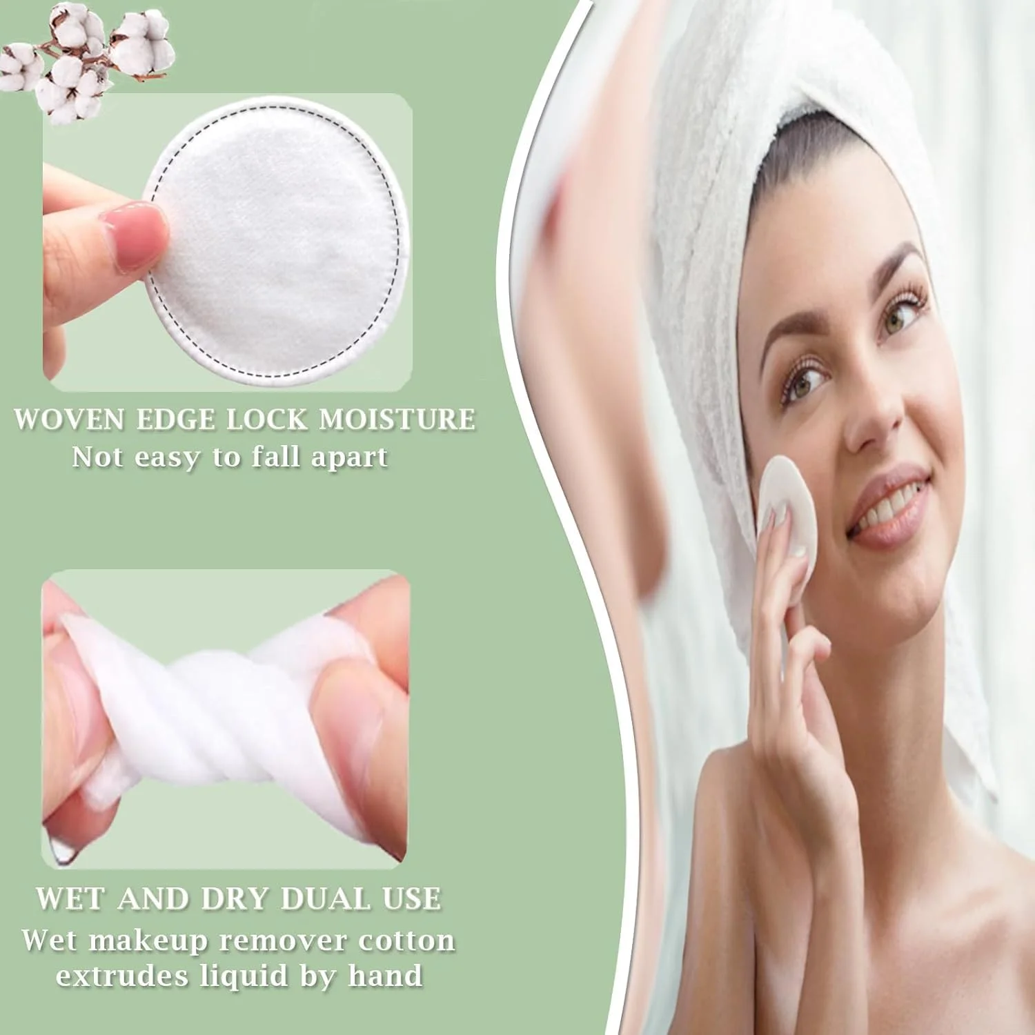 پدهای پنبه ای گرد پاک کننده آرایش صورت، 400 عدد، 100% پنبه خالص، بدون پرز، مناسب برای پاک کردن آرایش صورت و چشم، استفاده از لوازم آرایشی، کرم صورت و روغن