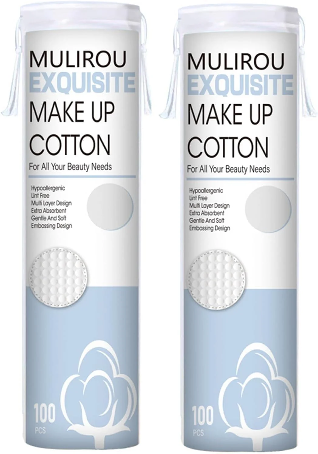 پدهای پنبه ای خالص ستار، بسته 2 عددی | پدهای پاک کننده آرایش ارگانیک با بافت میکرو دانه نرم برای صورت، پدهای ملایم و چند منظوره برای زیبایی و مراقبت شخصی - سفید