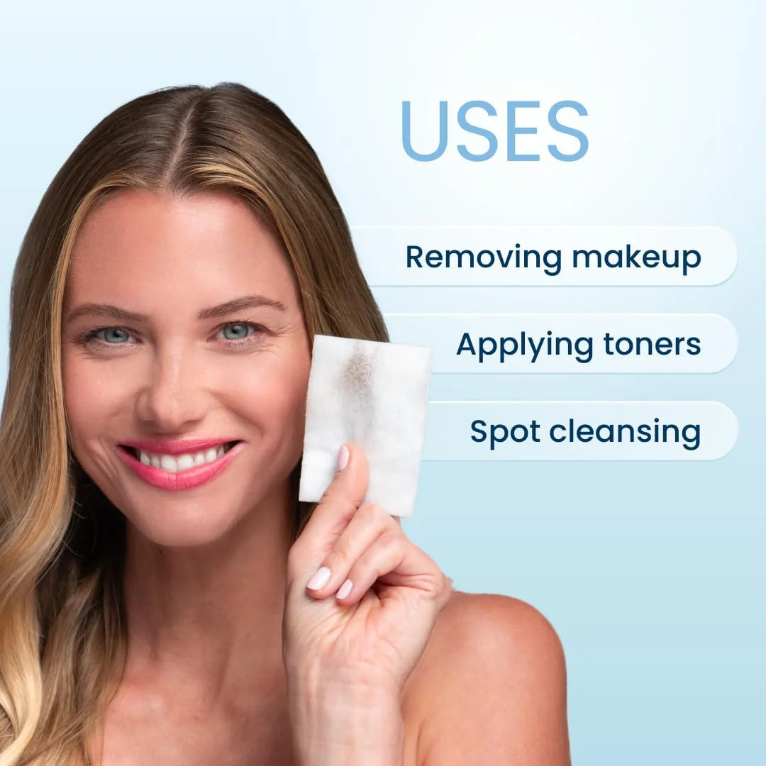 پدهای ابری کلین اسکین کلاب، پدهای فوق‌العاده نرم و ضخیم صورت، 100% پنبه ارگانیک مورد تایید متخصص پوست، پاک‌کننده آرایش و اپلیکاتور تونر، ایمن برای پوست‌های حساس، 60 عدد (بسته 1 عددی)