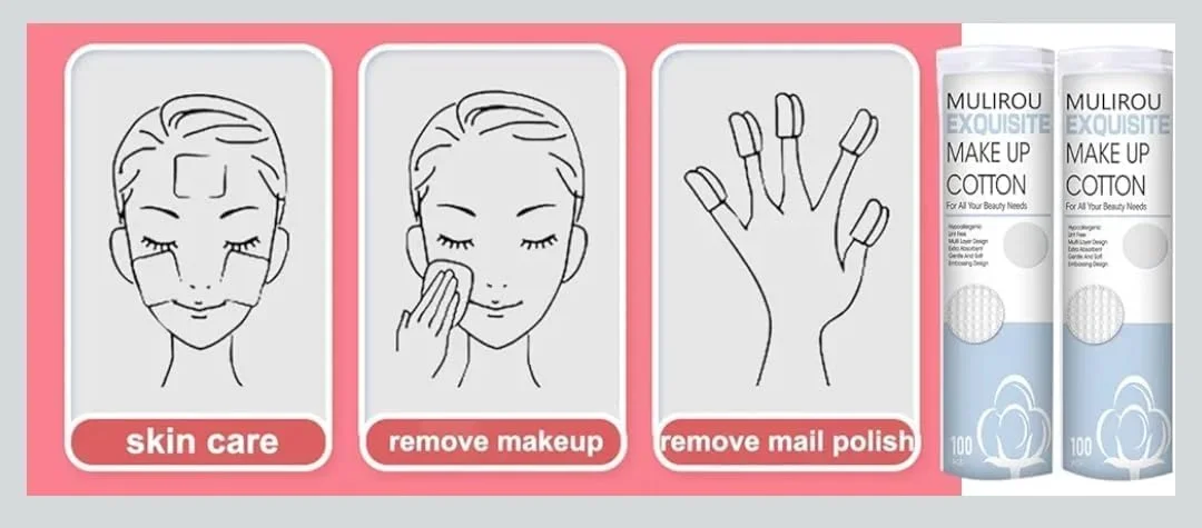 پدهای پنبه‌ای آرایشی نفیس Mulirou، ضد حساسیت، بدون پرز، پدهای پنبه‌ای گرد ممتاز 100% طبیعی و دارای گواهی ارگانیک (200 عدد) برای پاک کردن آرایش صورت