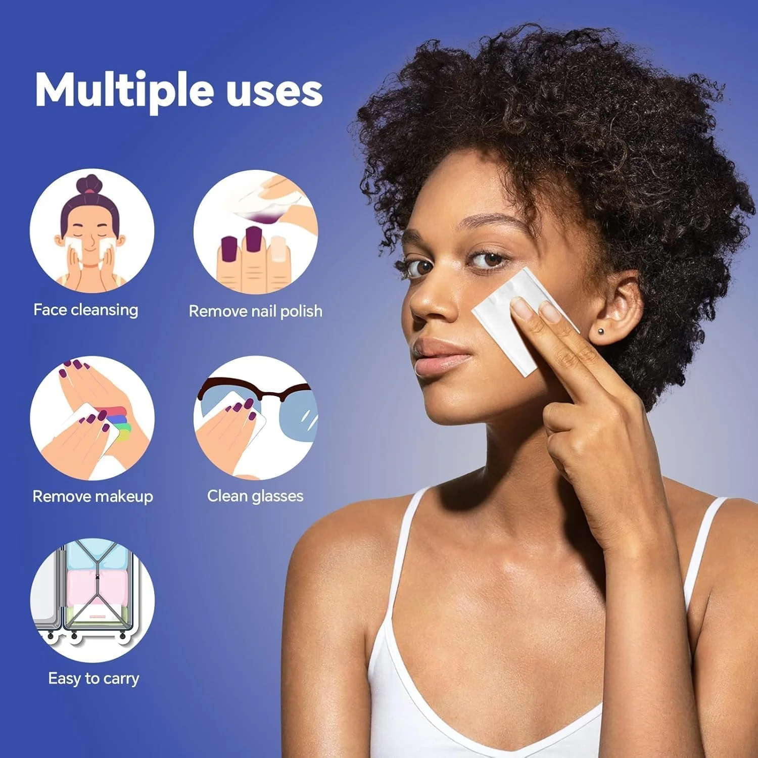 پدهای پاک کننده آرایش، پدهای پنبه ای صورت، 1000 عدد پد پنبه ای نرم و بدون پرز، پدهای پنبه ای پاک کننده صورت، برای تونر و محصولات مراقبت از پوست