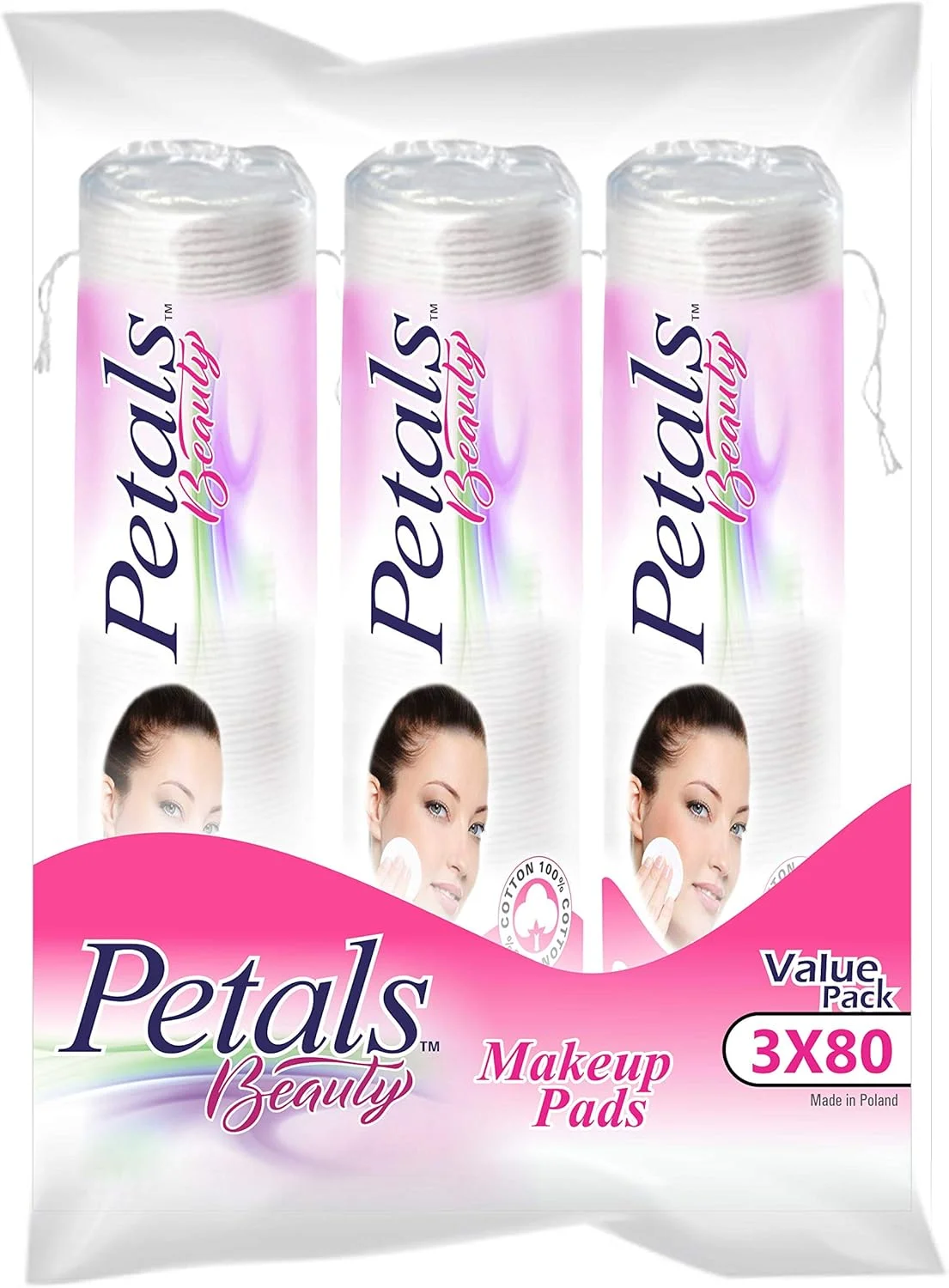 پدهای آرایشی گرد و نرم پتالز، بسته سه عددی ۸۰ تایی