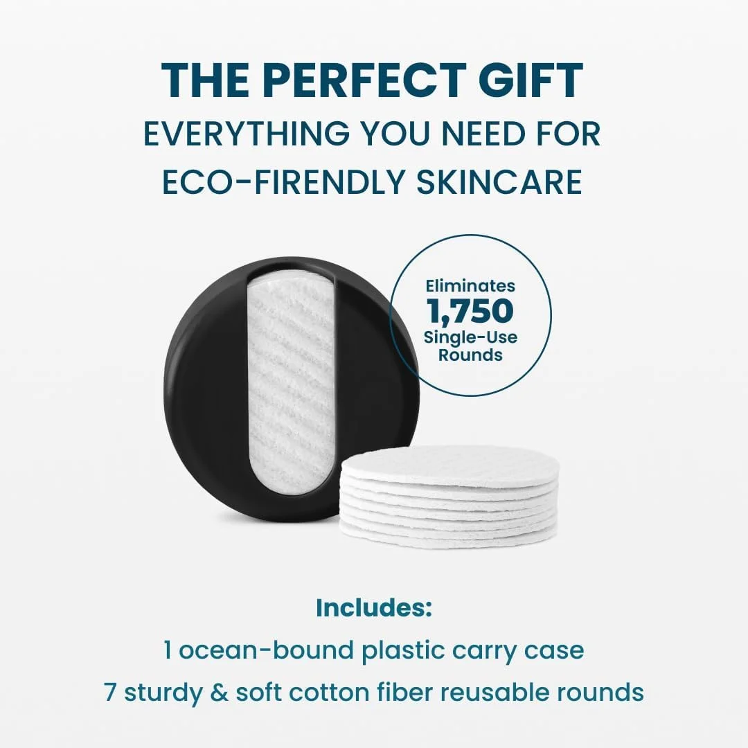 پدهای پاک کننده صورت چندبار مصرف LastRound® - پدهای آرایشی سازگار با محیط زیست و بدون زباله برای انواع پوست به همراه جعبه نگهداری