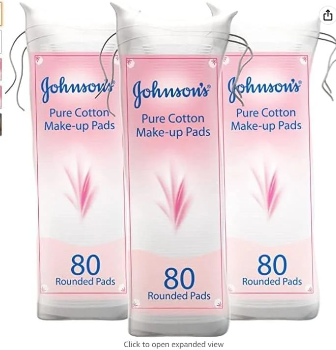پدهای پنبه ای آرایشی جانسون اند جانسون 3 بسته 80 عددی