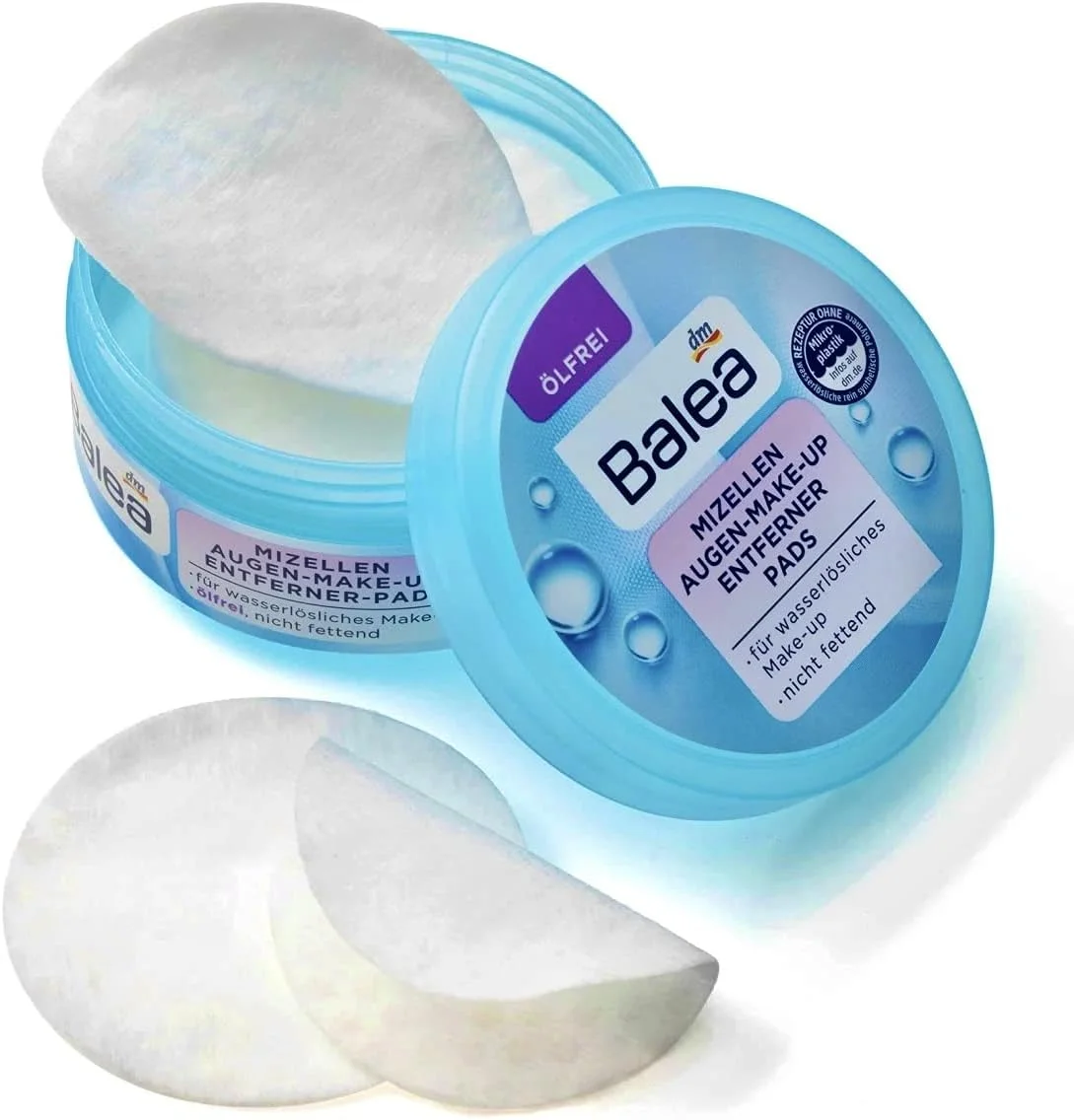 پدهای پاک کننده آرایش چشم DM میسلار، وگان، حاوی ویتامین E، حاوی روغن، بدون عطر، 50 عدد (بسته 1 عددی)