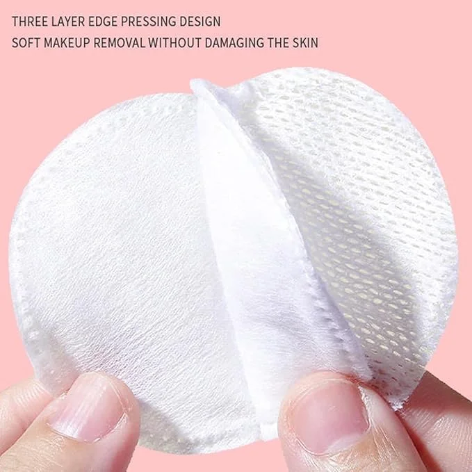 پدهای آرایشی پنبه ای ممتاز 100% طبیعی (100 عدد) مناسب برای صورت، پاک کننده آرایش و دارای سطح میکرو دانه