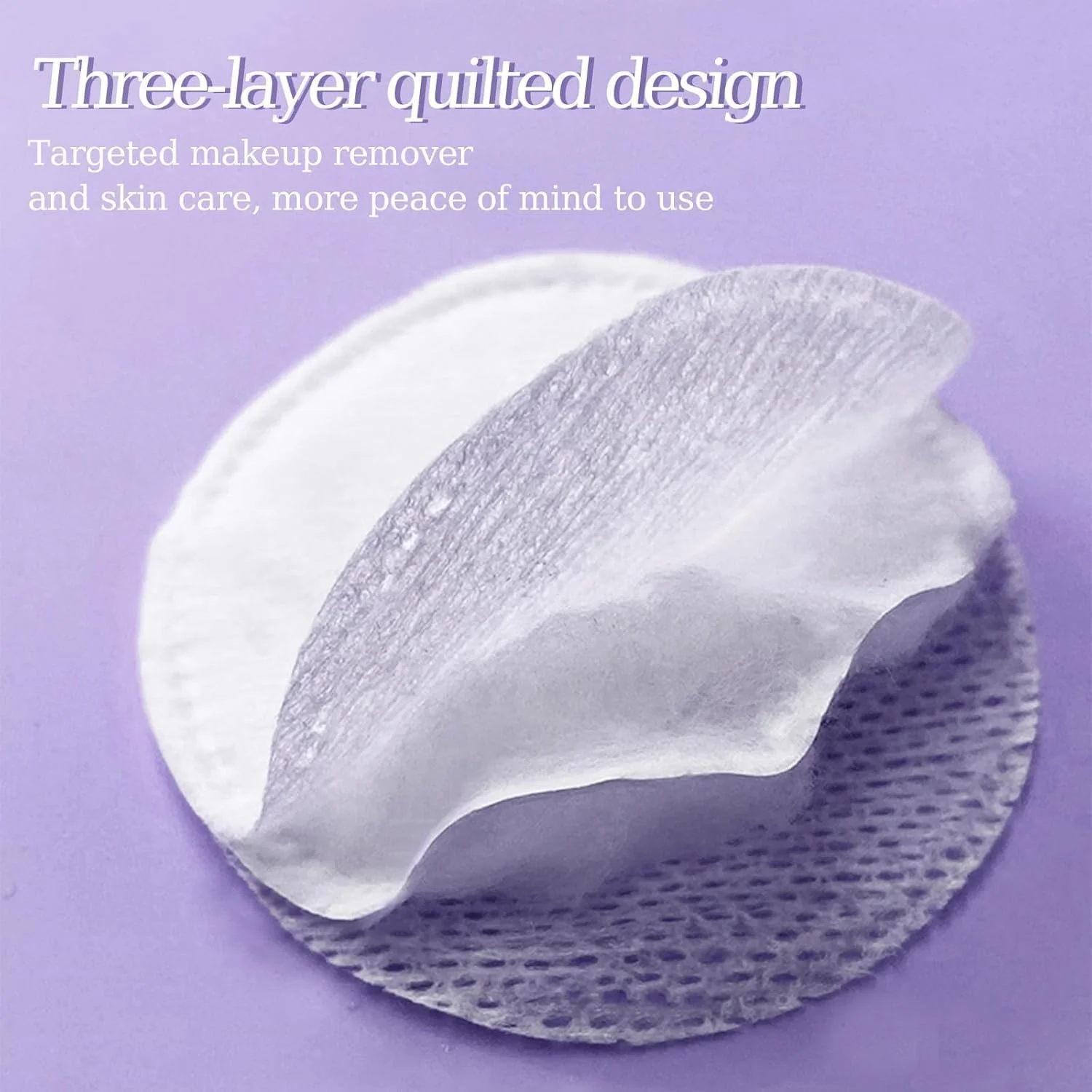100 عدد پد پنبه ای گرد برای صورت، پدهای پاک کننده آرایش ضخیم 3 لایه، 2.28x2.28 اینچ 100% پنبه نرم و بدون پرز برای پوست حساس، لاک ناخن و مراقبت از پوست