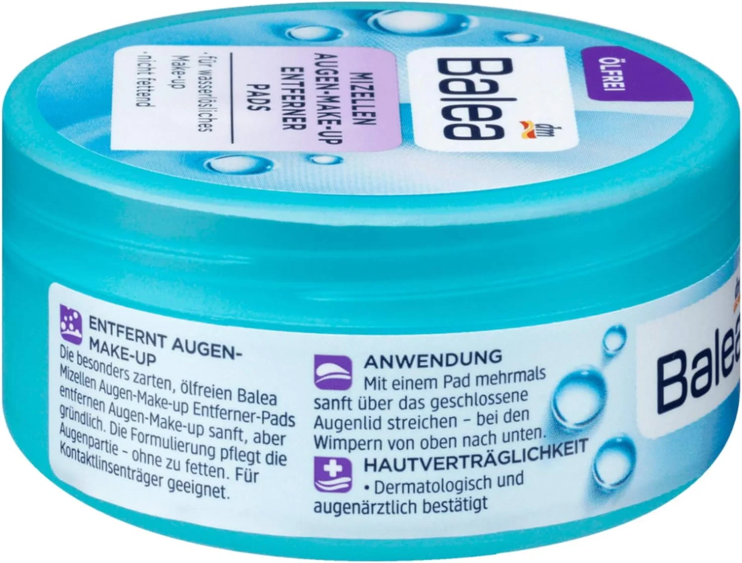 پدهای پاک کننده آرایش چشم میسلار باله آ، مناسب پوست چرب، بدون ایجاد حس چربی، 2 بسته 2 x 50 عددی