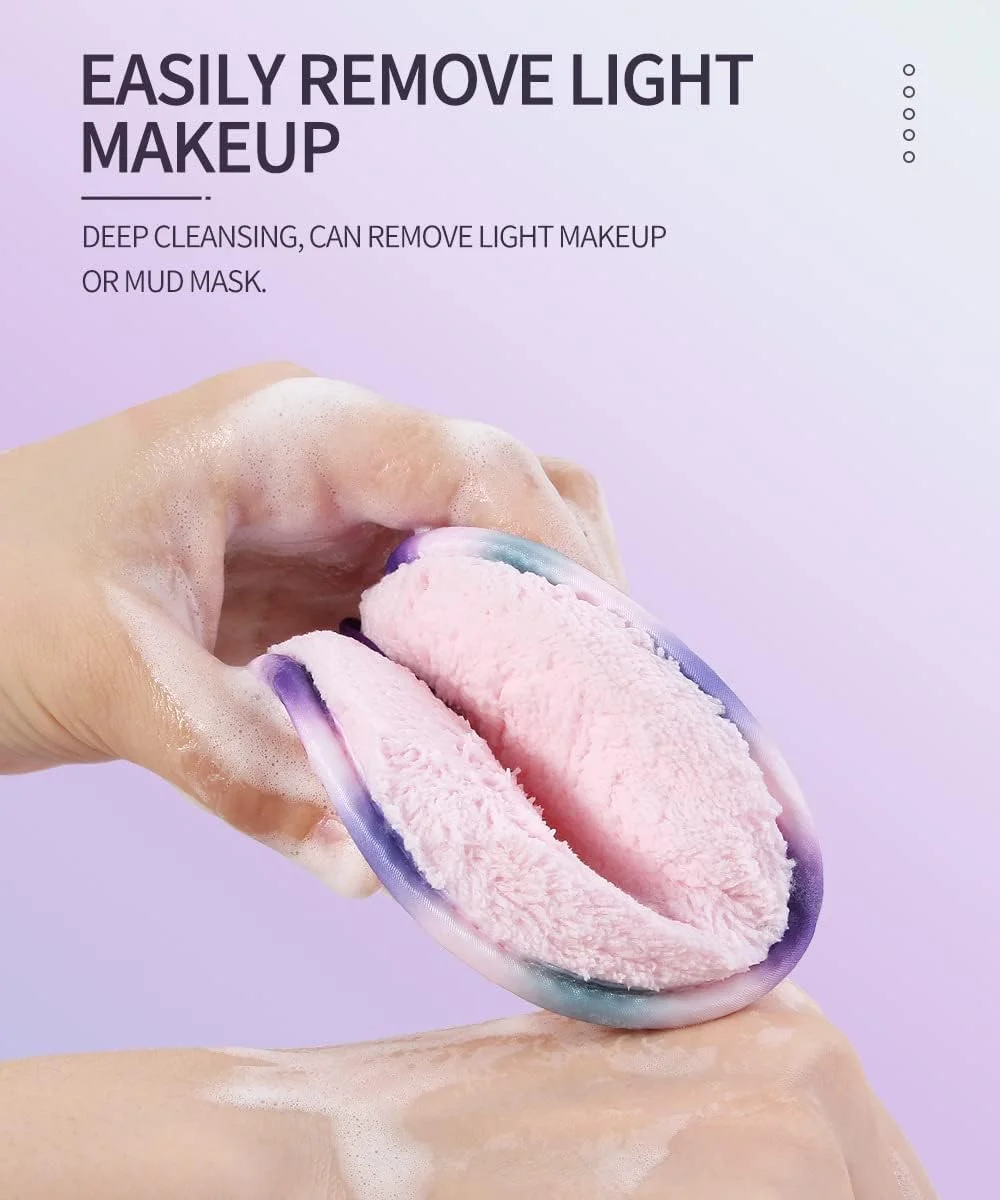 پد پاک کننده آرایش چندبار مصرف، پد گرد پاک کننده آرایش صورت برای آرایش غلیظ - دستمال مرطوب پاک کننده آرایش میکروفیبر نرم