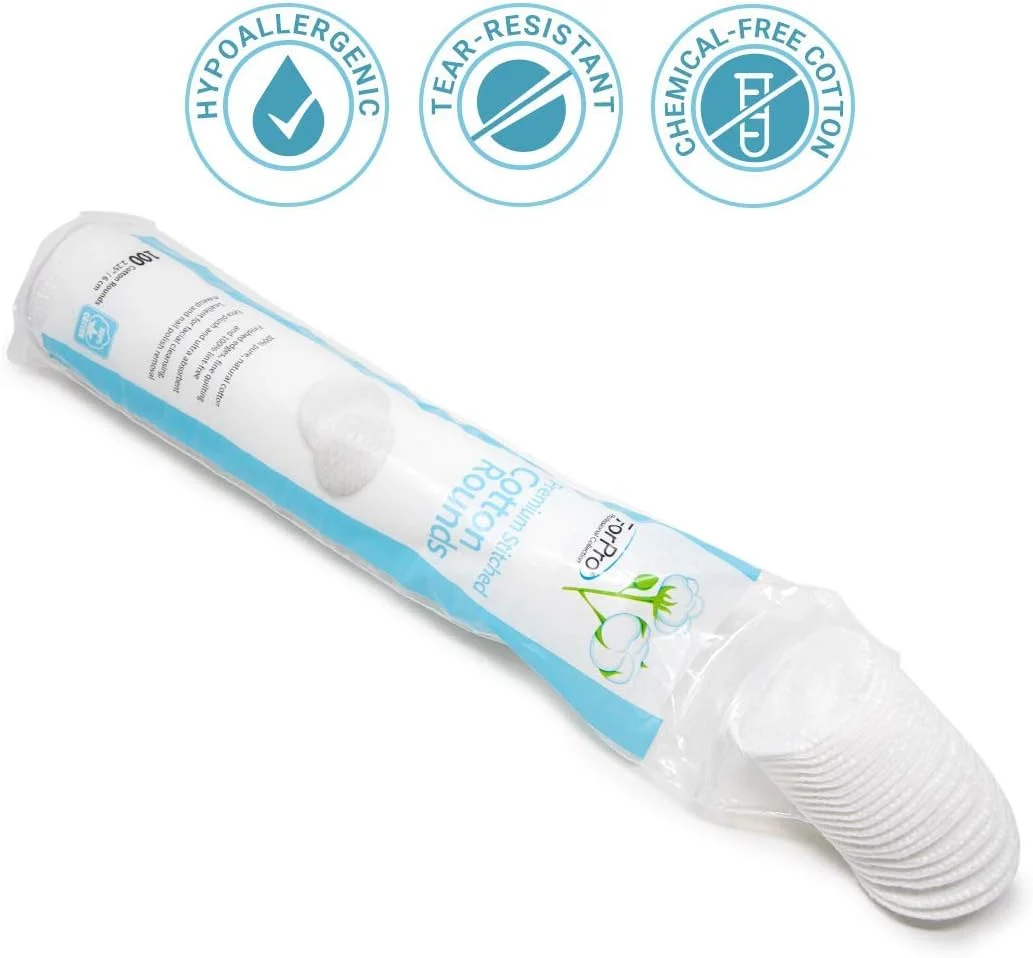 پدهای پنبه‌ای بخیه دار ممتاز مجموعه حرفه‌ای ForPro، پدهای 100% پنبه خالص برای پاک کردن آرایش، لاک ناخن و پاکسازی صورت، 600 عددی (بسته 6 تایی 100 عددی)