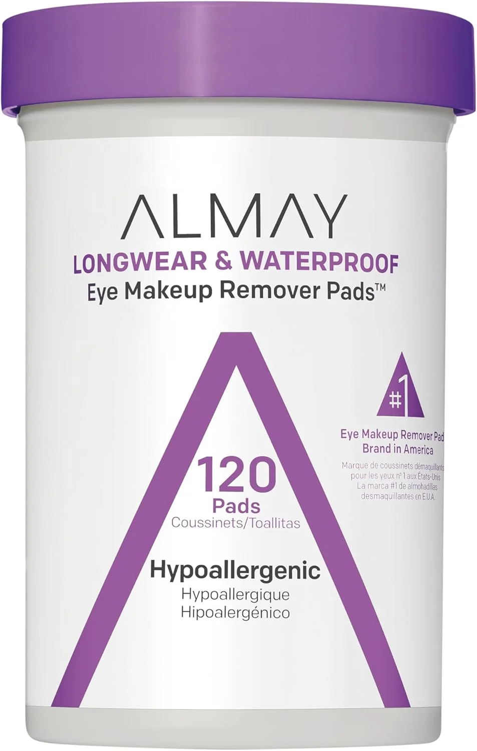 پدهای پاک کننده آرایش چشم آلمای، تجزیه پذیر، مناسب آرایش های بادوام و ضد آب، ضد حساسیت، بدون تست حیوانی، دستمال مرطوب پاک کننده بدون عطر، 120 عدد (بسته 1 عددی)