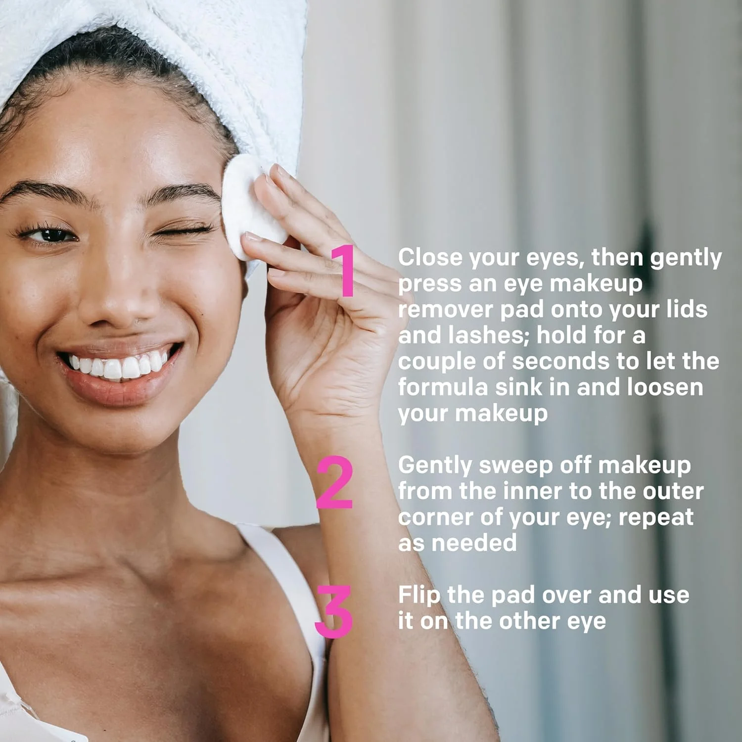 پدهای پاک کننده آرایش چشم آلمای، تجزیه پذیر، مناسب آرایش های بادوام و ضد آب، ضد حساسیت، بدون تست حیوانی، دستمال مرطوب پاک کننده بدون عطر، 120 عدد (بسته 1 عددی)