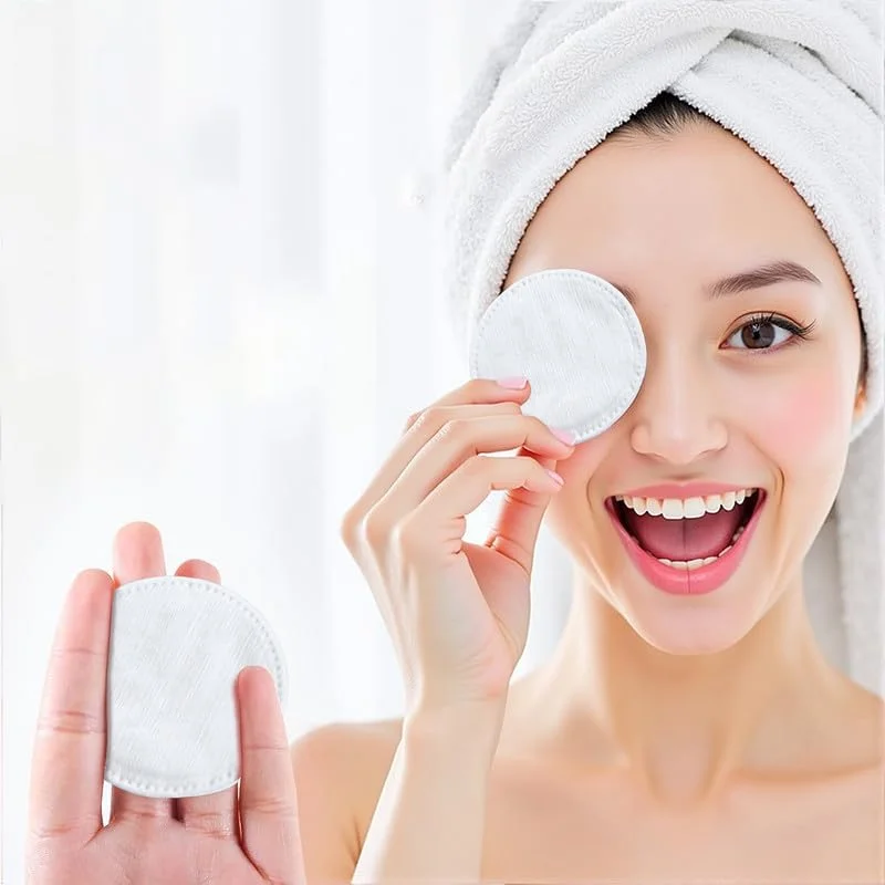 3 بسته 100 عددی پدهای پنبه ای فوق العاده نرم، پد پاک کننده آرایش دو طرفه خشک/مرطوب - ضد حساسیت، بدون پرز، ملایم برای مراقبت از پوست و روتین های زیبایی