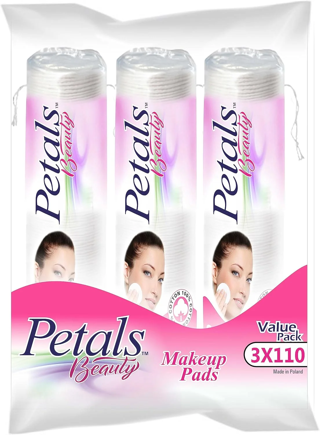 پد پنبه ای بدون پرز پتالز 110 عددی بسته 3 عددی