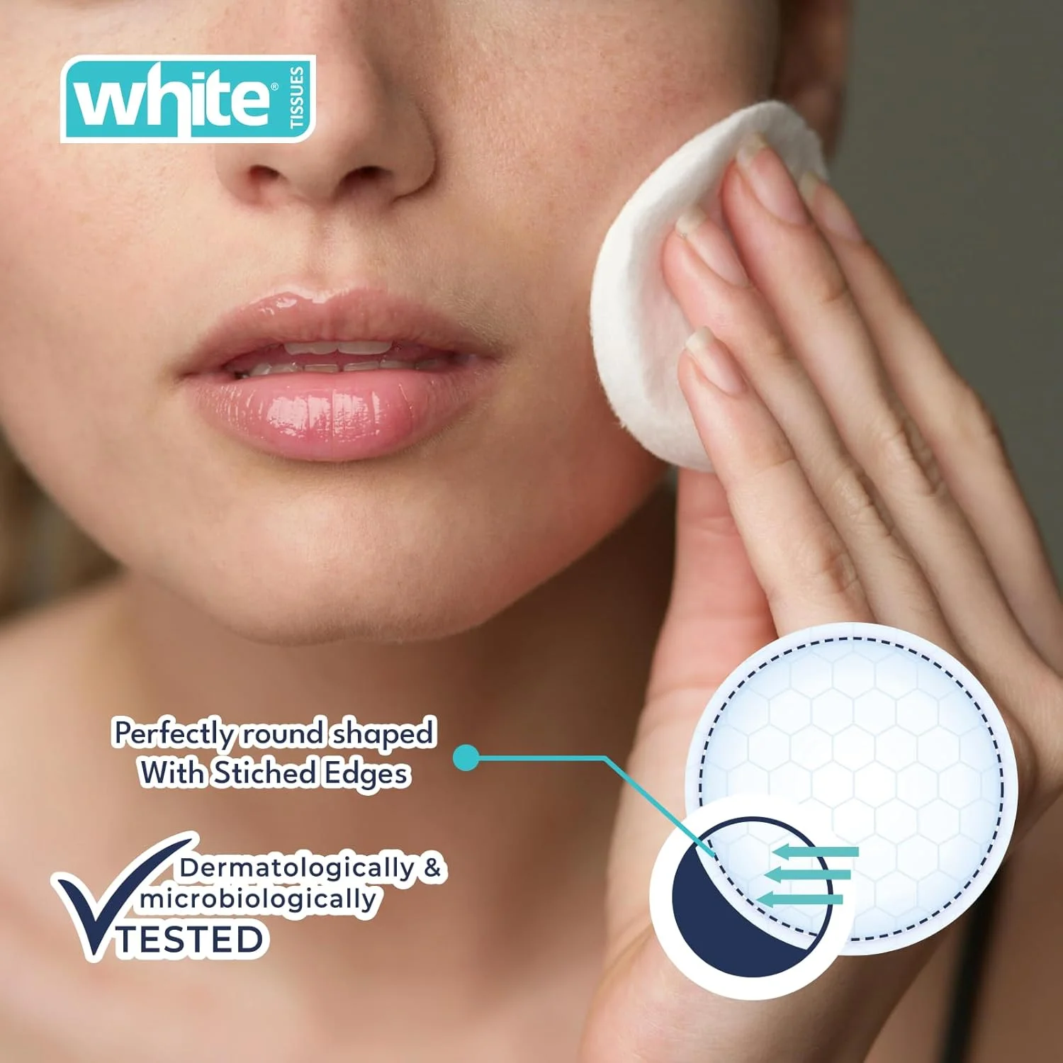 پدهای پنبه ای سفید 100%، 80 عدد پد گرد، جاذب و ملایم برای کودک، پاک کردن آرایش و مراقبت از پوست