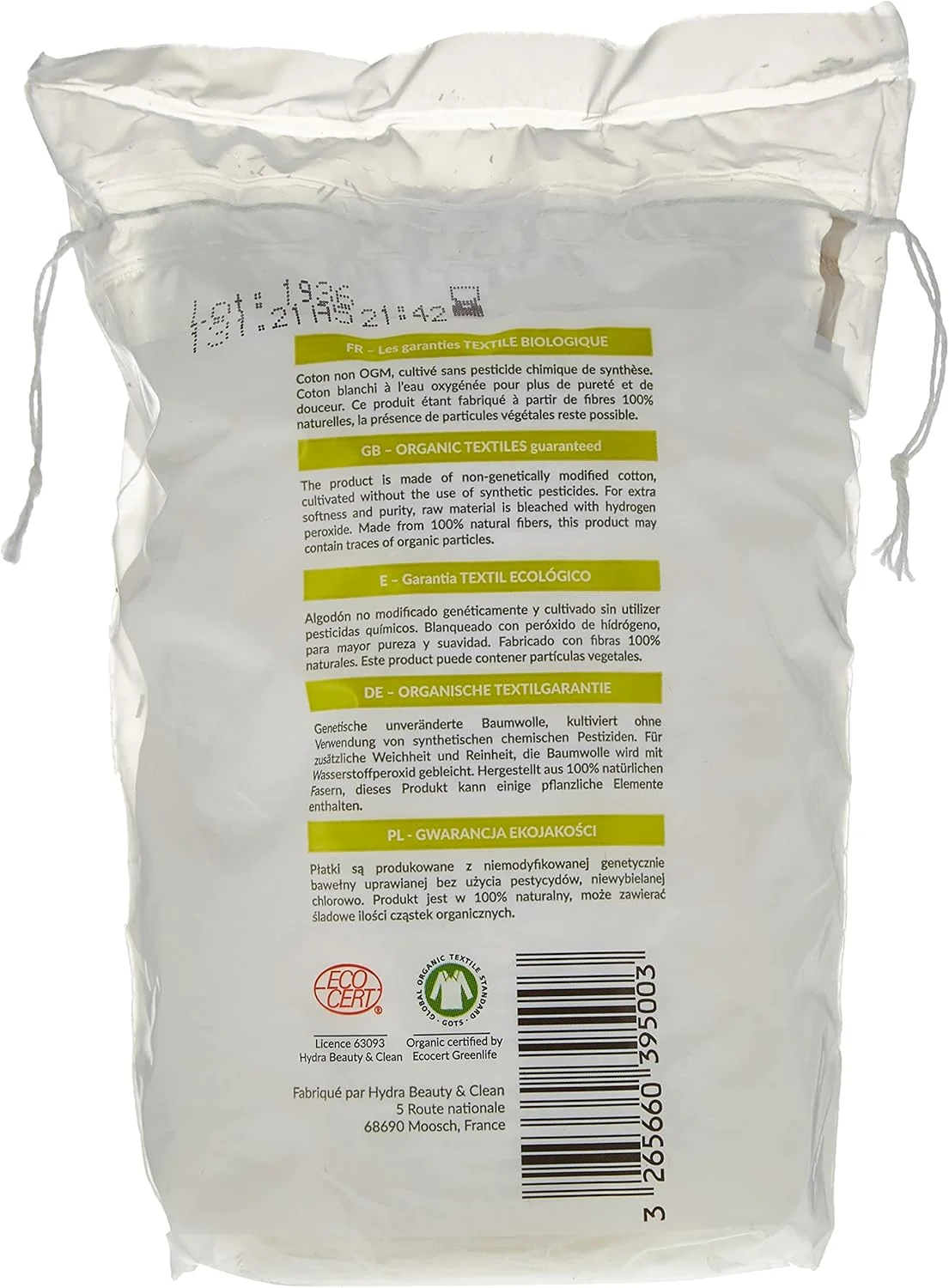 پدهای پنبه ای ارگانیک ماکسی بیوکوتون، مناسب آرایش، 40 عددی