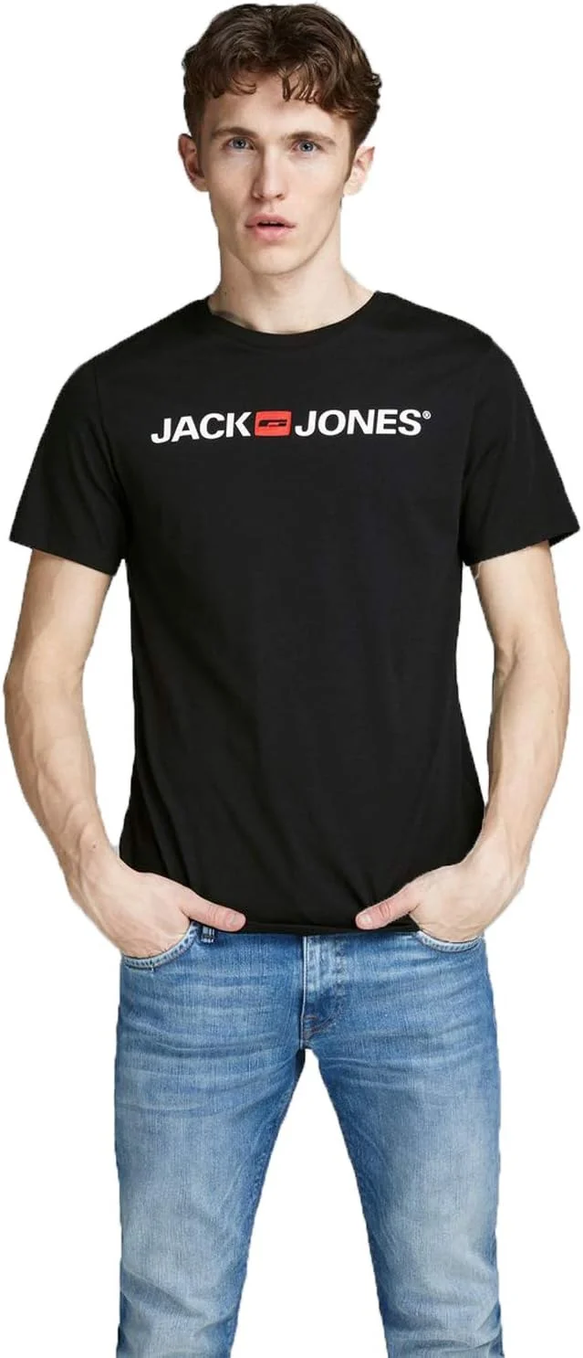 تی شرت آستین کوتاه یقه گرد مردانه جک اند جونز مدل Jjecorp Logo Tee SS Slim Fit (تک عددی)