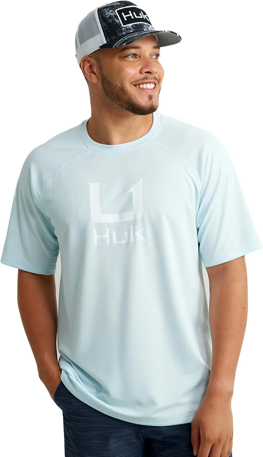 تی شرت آستین کوتاه مردانه HUK Icon X Crew، تی شرت ماهیگیری با عملکرد بالا