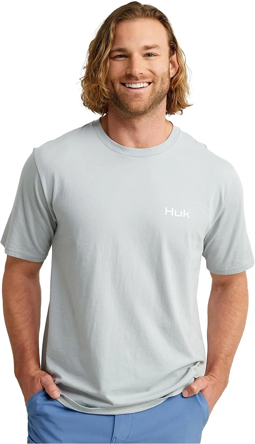 تی شرت آستین کوتاه مردانه HUK Kc Scott، تی شرت ماهیگیری با عملکرد بالا