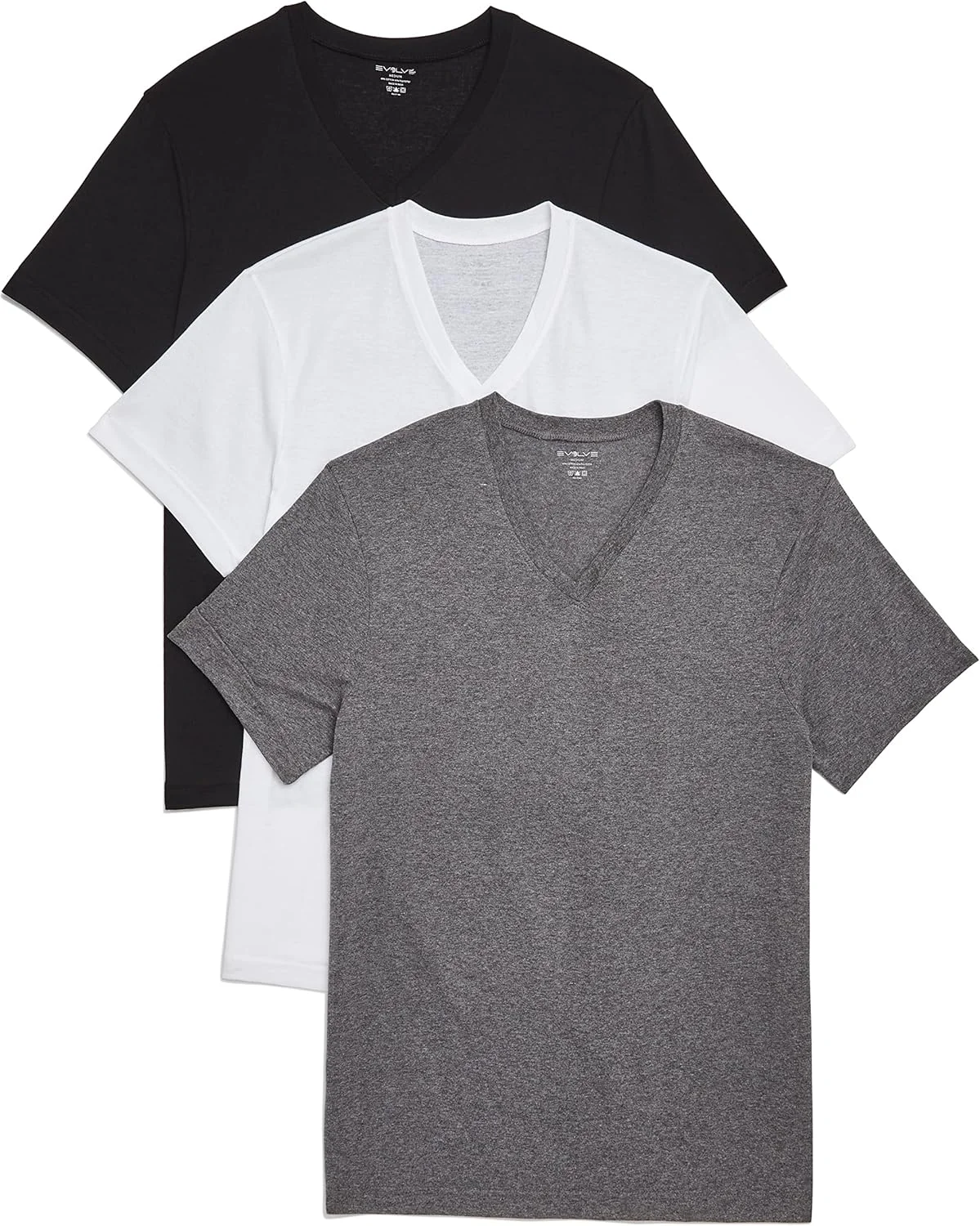 تی شرت یقه هفت مردانه Evolve مدل Performance Cotton، بسته 3 عددی