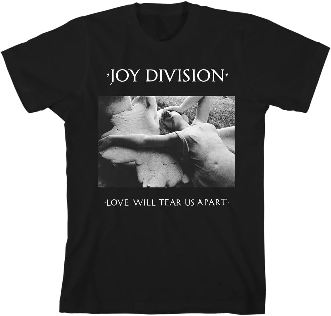 تی‌شرت مشکی طرح Joy Division Love Will Tear Us Apart، مناسب برای آقایان و بانوان