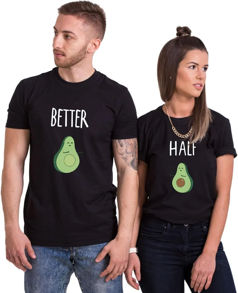 تی‌شرت ست دونفره طرح Better&Half، مناسب برای زوج‌ها - یک عدد