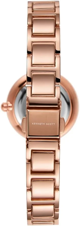 ساعت مچی زنانه کنت اسکات با موتور کوارتز، نمایشگر آنالوگ و بند آلیاژ + سرامیک - K22531-KCBB، مشکی + رزگلد