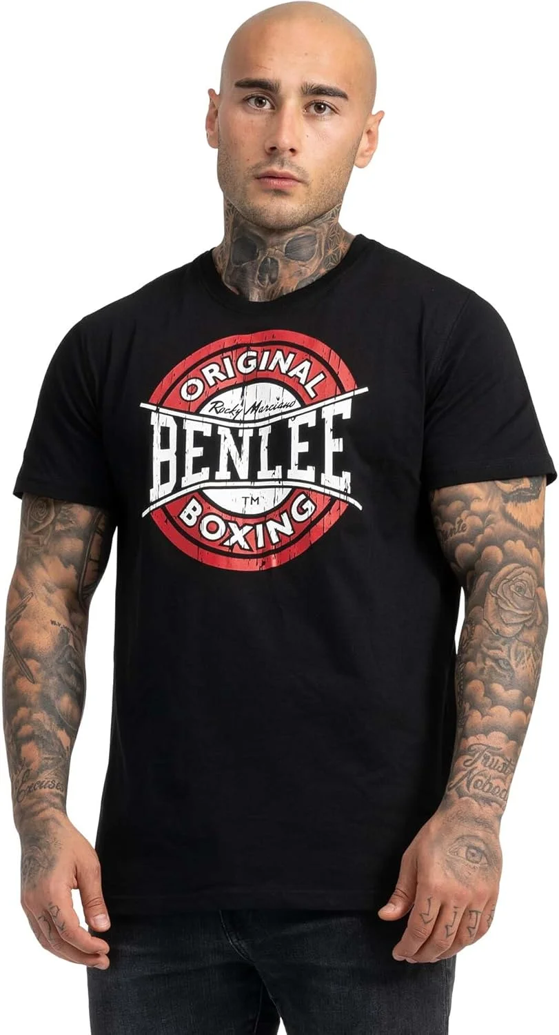 تی شرت مردانه BENLEE Rocky Marciano با لوگوی بوکس - مشکی، سایز کوچک