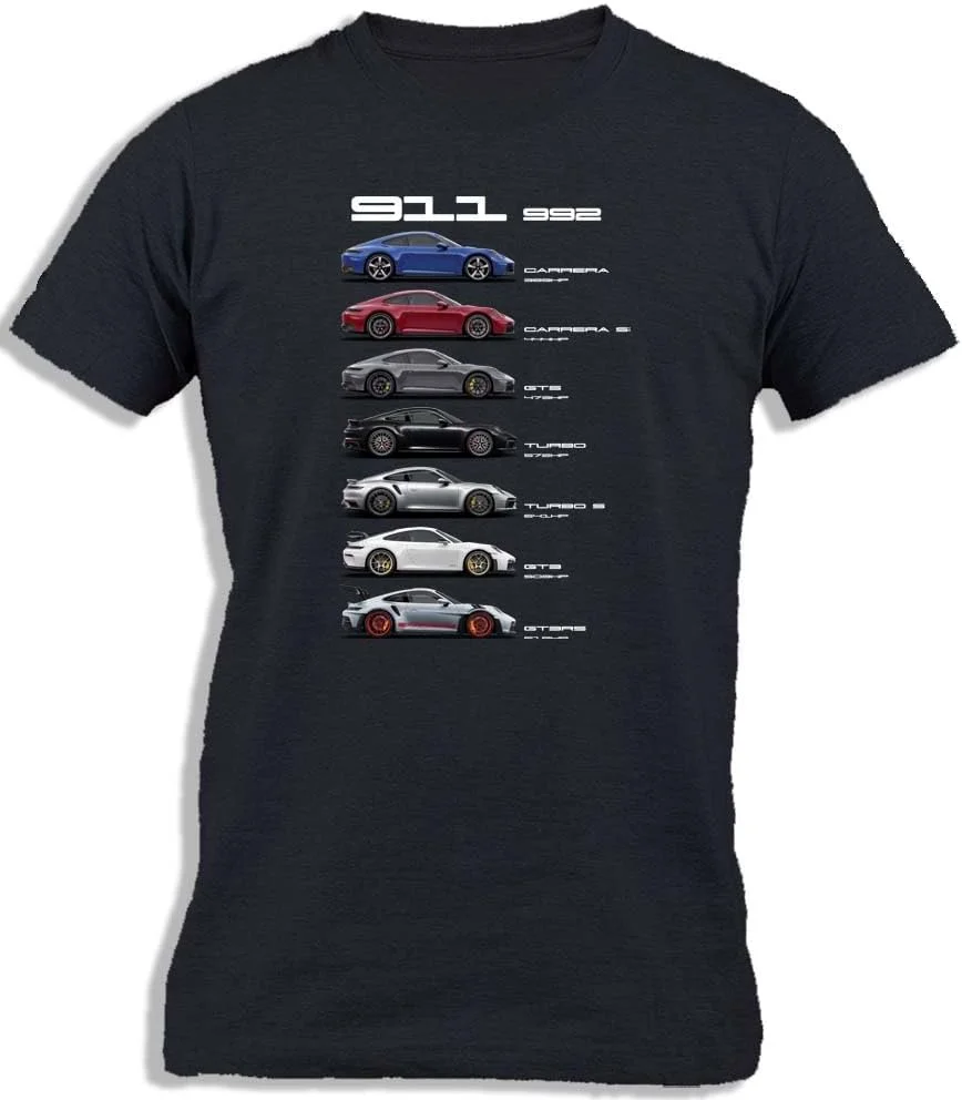 مدل های 911 Carrera Targa GTS Turbo GT3RS GT3 | تی شرت نخی برای مردان، مناسب ماشین های اسپرت و سوپر اسپرت