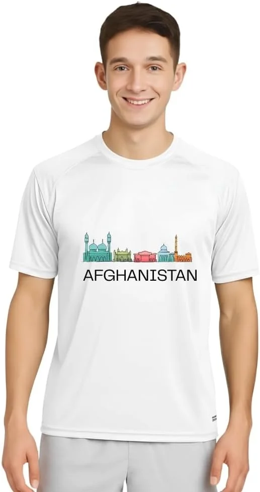 تی شرت ورزشی مردانه کریکت افغانستان | آستین کوتاه، یقه گرد، سبک وزن | مناسب برای ورزش، تمرین و استفاده روزمره