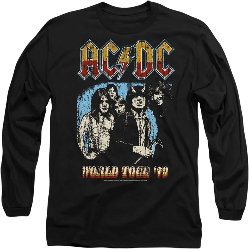 تی شرت آستین بلند مردانه گروه AC/DC طرح World Tour '79