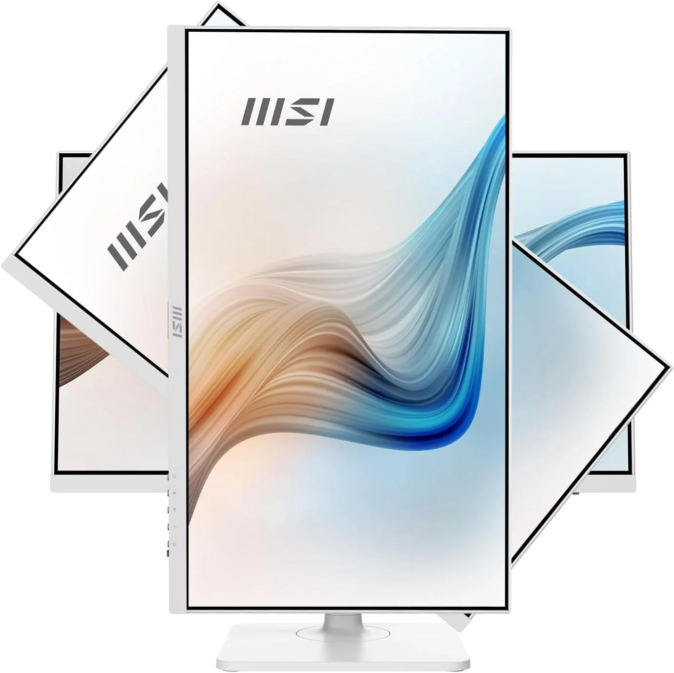 مانیتور اداری 23.8 اینچی MSI Modern MD2412PW FHD - پنل IPS با رزولوشن 1920x1080، نرخ تازه‌سازی 100 هرتز، صفحه نمایش محافظ چشم، HDR Ready، بلندگوهای داخلی، پایه قابل تنظیم 4 جهته - HDMI 1.4b، USB Type-C، سفید