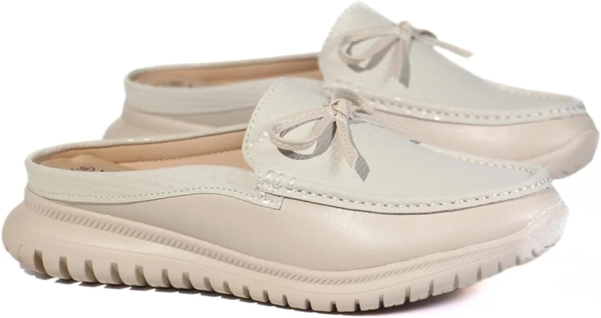 کفش کالج زنانه | چرم، زیره نرم، کفش کالج زنانه راحت و غیر رسمی، نوک گرد | کفش کالج زنانه مناسب پیاده روی برای اداره، کار و مسافرت