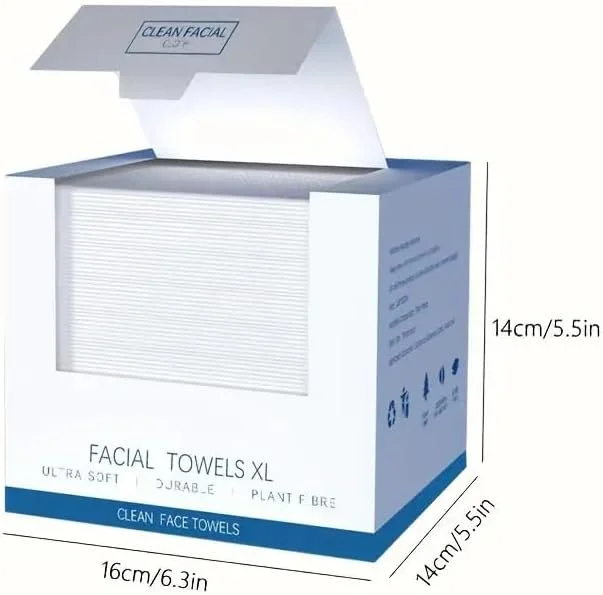 دستمال های پاک کننده صورت MOMENT مدل XL، اولین دستمال صورت زیست تخریب پذیر دنیا / دستمال مرطوب یکبار مصرف پاک کننده آرایش / فوق العاده نرم، 50 عددی، سفید