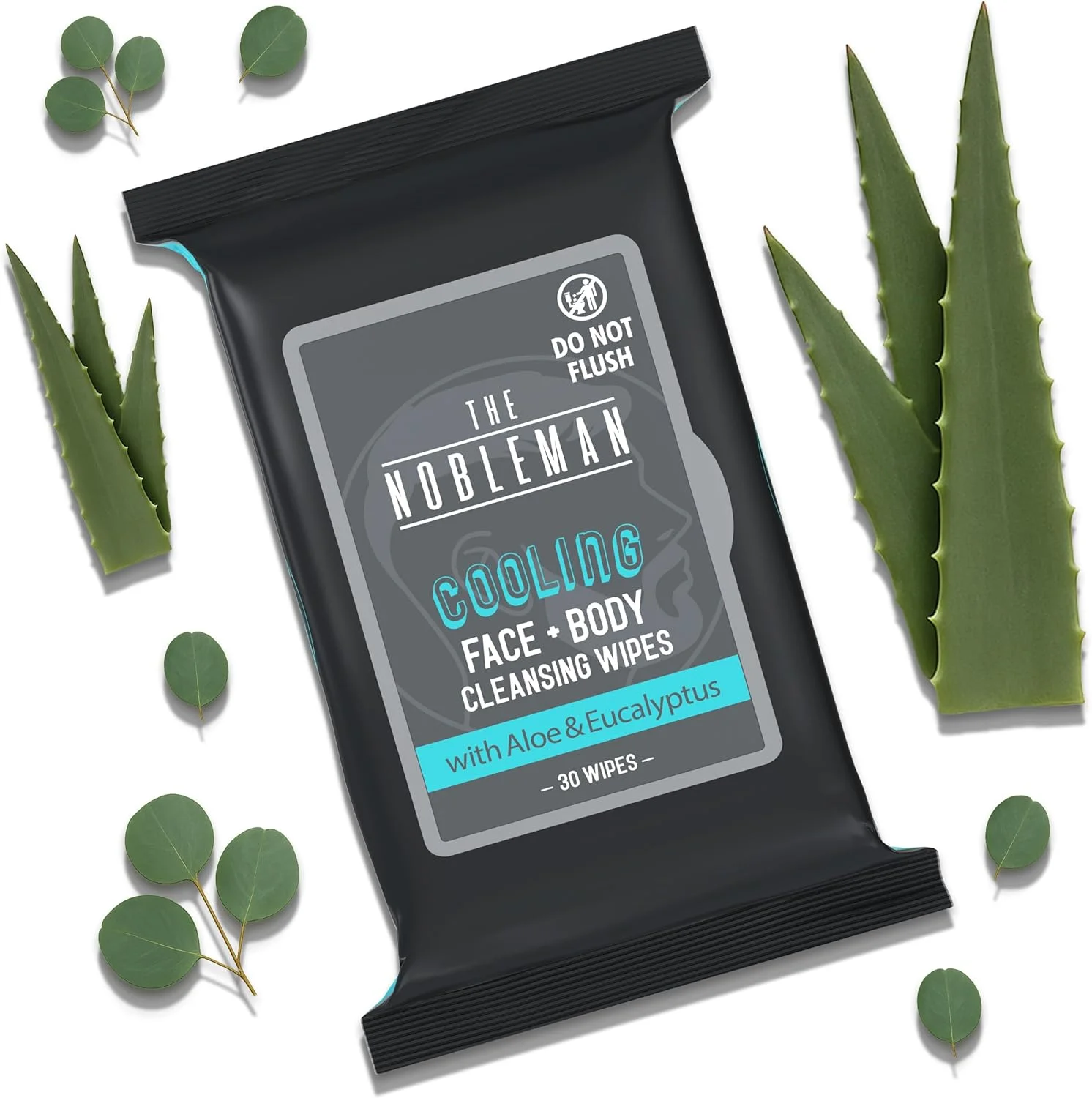 دستمال مرطوب پاک کننده صورت و بدن مردانه نوبلمن، خنک کننده، اکالیپتوس - 30 عدد