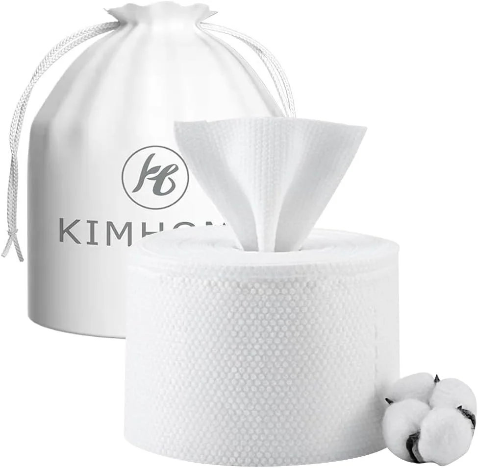 دستمال صورت یکبار مصرف HASTHIP®، دستمال پنبه ای پاک کننده آرایش صورت، دستمال پنبه ای چند منظوره برای مراقبت از پوست، استفاده نرم مرطوب و خشک، ملایم برای پوست حساس (50 عدد، 20x18 سانتی متر/برگ)