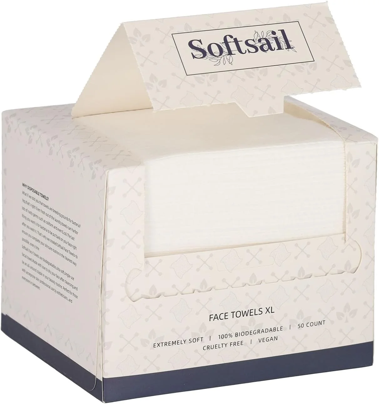 دستمال صورت یکبار مصرف ویسکوز 50 عددی، دستمال مرطوب پاک کننده آرایش، خشک و نرم، دو طرفه، سفید سایز بزرگ