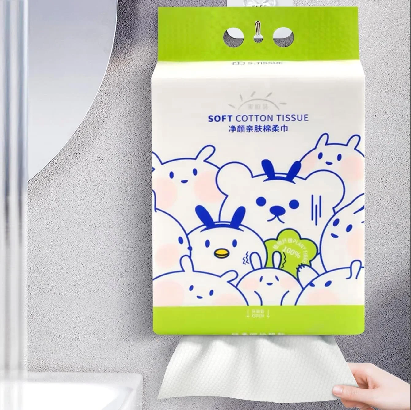 دستمال مرطوب خشک پنبه ای نالاکال، 156 عدد، حوله صورت، دستمال صورت یکبار مصرف 100% پنبه ای برای خشک کردن صورت، حوله های فوق العاده نرم و ضخیم بدون پرز برای پوست حساس (سفید)