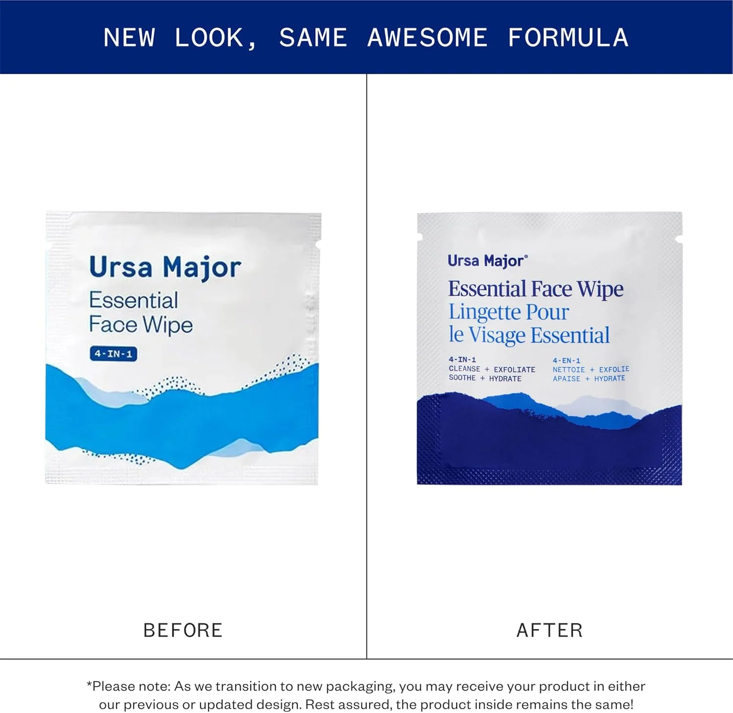 دستمال مرطوب صورت Ursa Major | طبیعی، تجزیه پذیر، بدون تست حیوانی | پاک کننده، لایه بردار، تسکین دهنده و آبرسان | 40 عدد