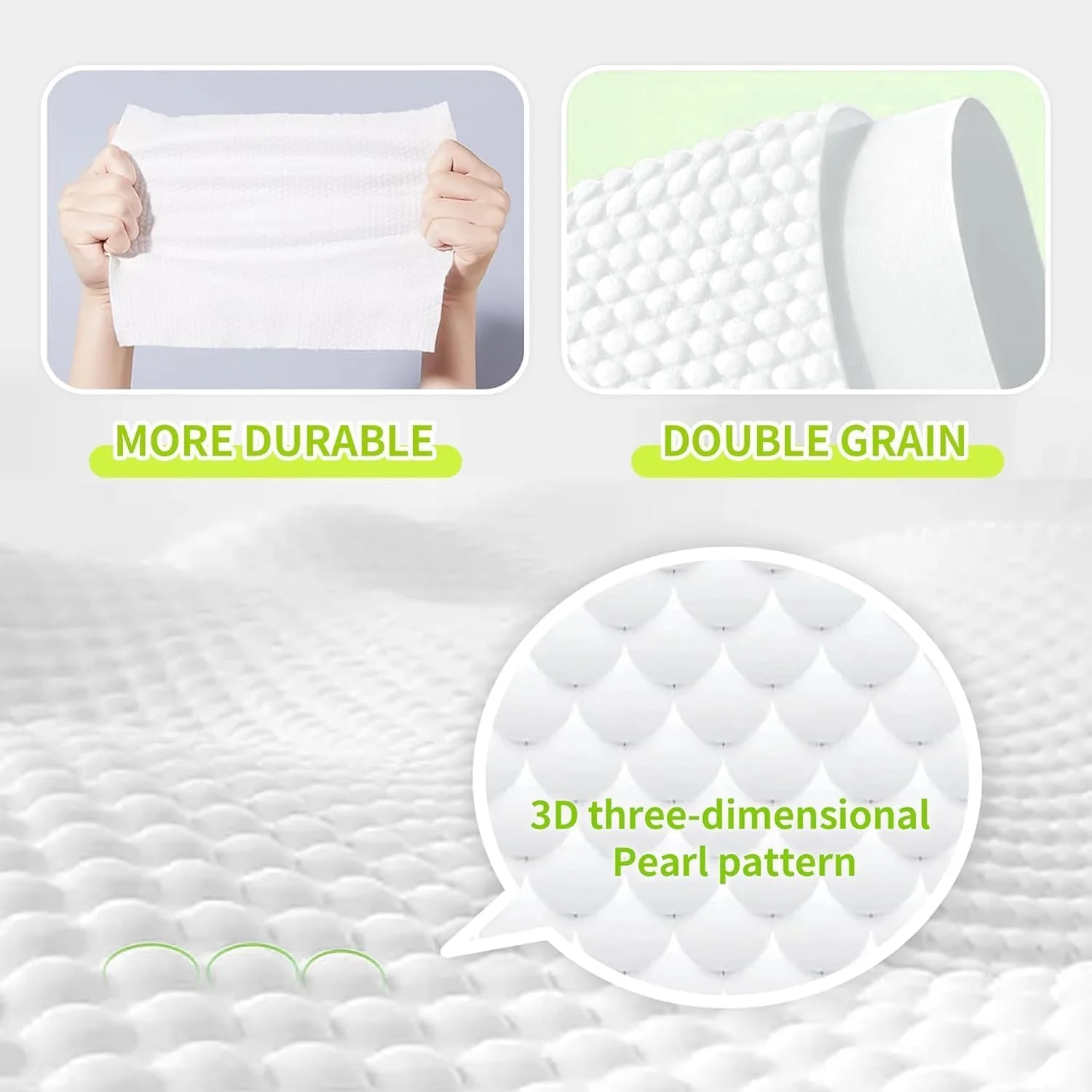 دستمال مرطوب خشک پنبه ای نالاکال، 156 عدد، حوله صورت، دستمال صورت یکبار مصرف 100% پنبه ای برای خشک کردن صورت، حوله های فوق العاده نرم و ضخیم بدون پرز برای پوست حساس (سفید)