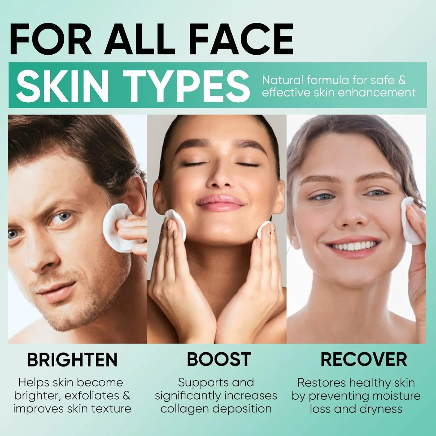 پدهای اسید گلیکولیک 35% AHA برای بازسازی سطح پوست صورت حاوی ویتامین های B5، C و E، چای سبز، پدهای لایه بردار صورت برای خطوط ریز و چین و چروک، پدهای روشن کننده و لایه بردار صورت