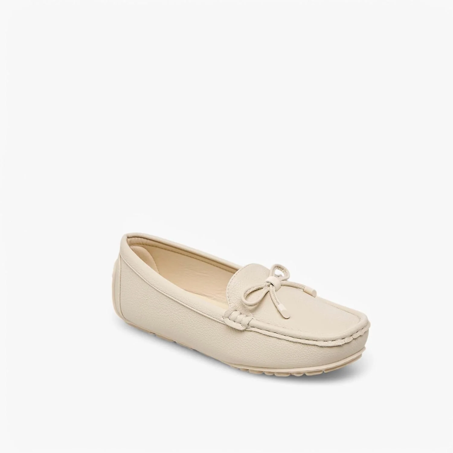 کفش کالج زنانه پاپریکا مدل Slip-On با پاپیون تزیینی، عاجی، سایز 39 اروپا