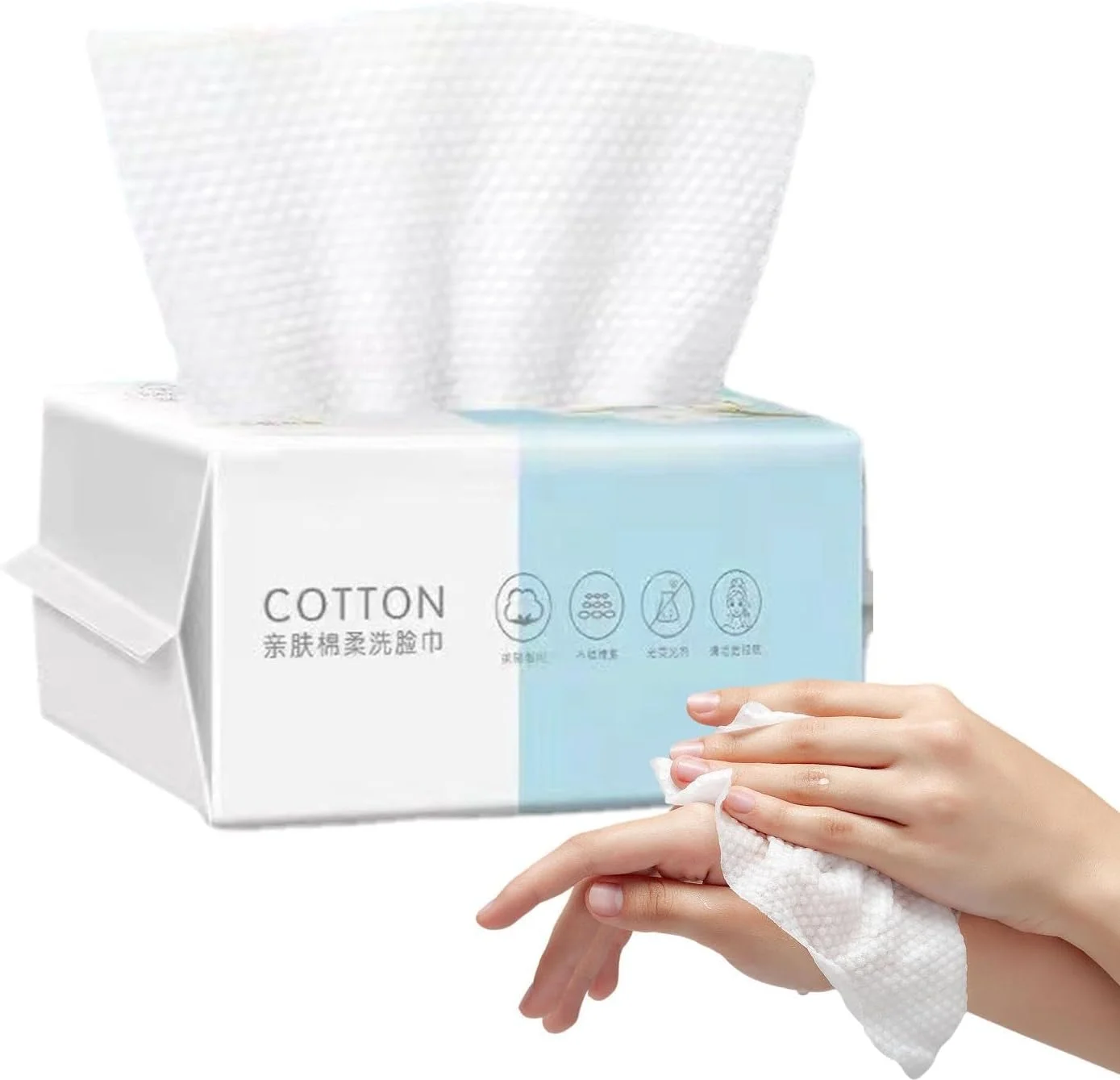 دستمال های پاک کننده آرایش - دستمال های فوق العاده نرم و ضخیم برای پاکسازی ملایم صورت، دستمال های بزرگ و خشک صورت با قابلیت استفاده مجدد (بدون پرز، ایده آل برای پاک کردن آرایش و مراقبت از پوست، 100 عدد)