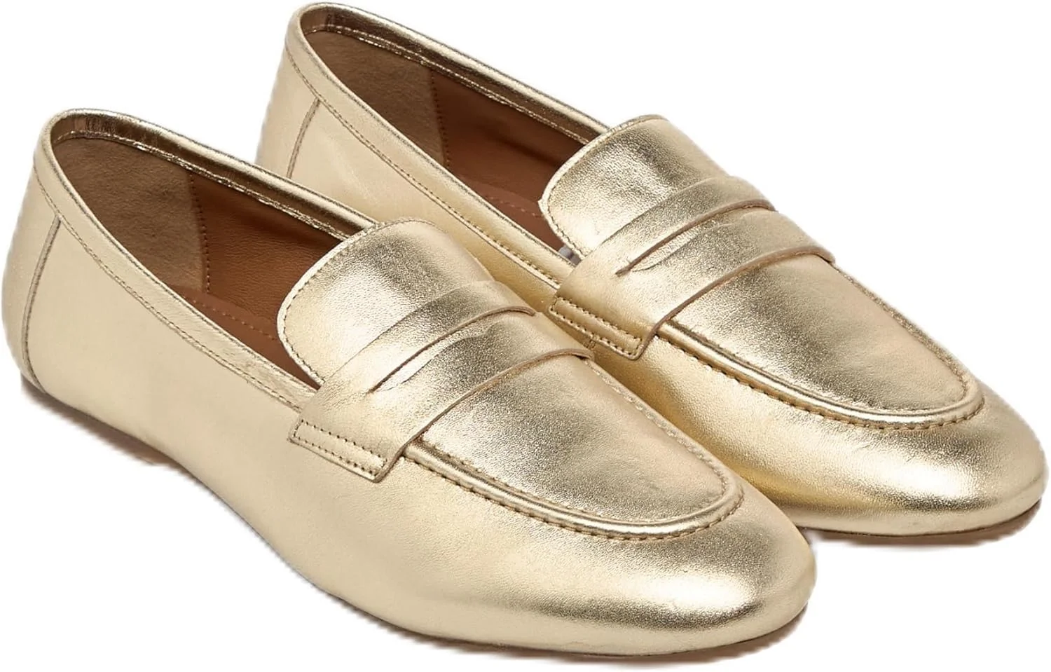 کفش کالج زنانه پاپريكا مدل Slip-On متالیک با جزئیات برش خورده طلایی، سایز 37 اروپا کفش کالج زنانه پاپريكا مدل Slip-On متالیک با جزئیات برش خورده طلایی، سایز 37 اروپا