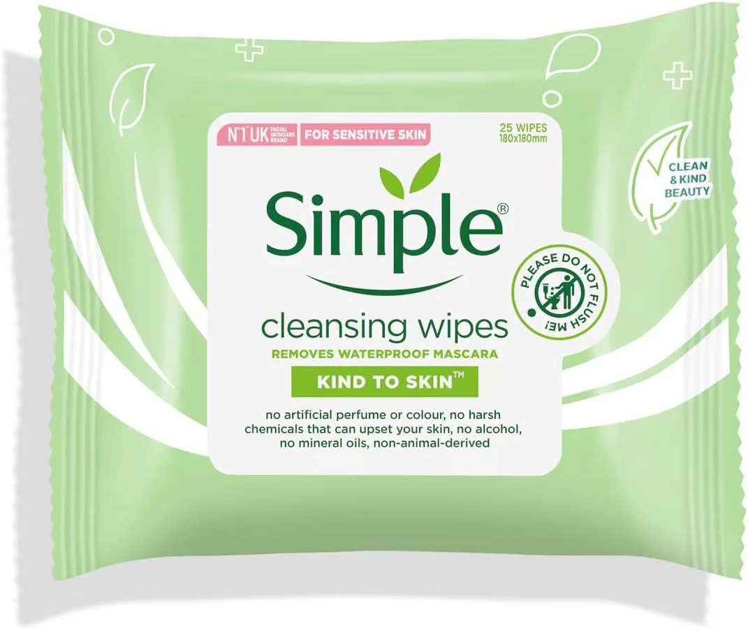 دستمال مرطوب پاک کننده صورت سیمپل، 25 عددی (بسته 6 عددی)