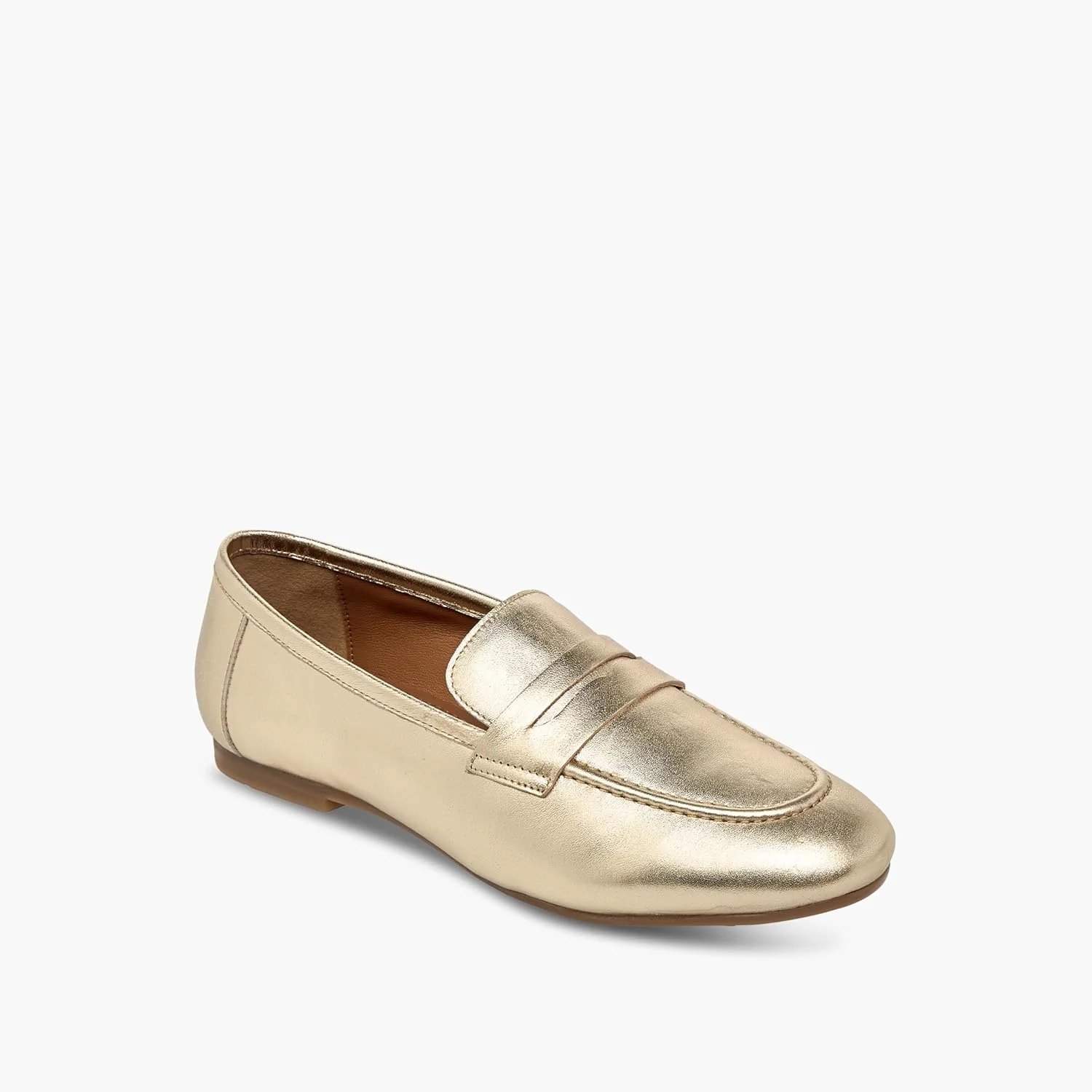 کفش کالج زنانه پاپريكا مدل Slip-On متالیک با جزئیات برش خورده طلایی، سایز 37 اروپا