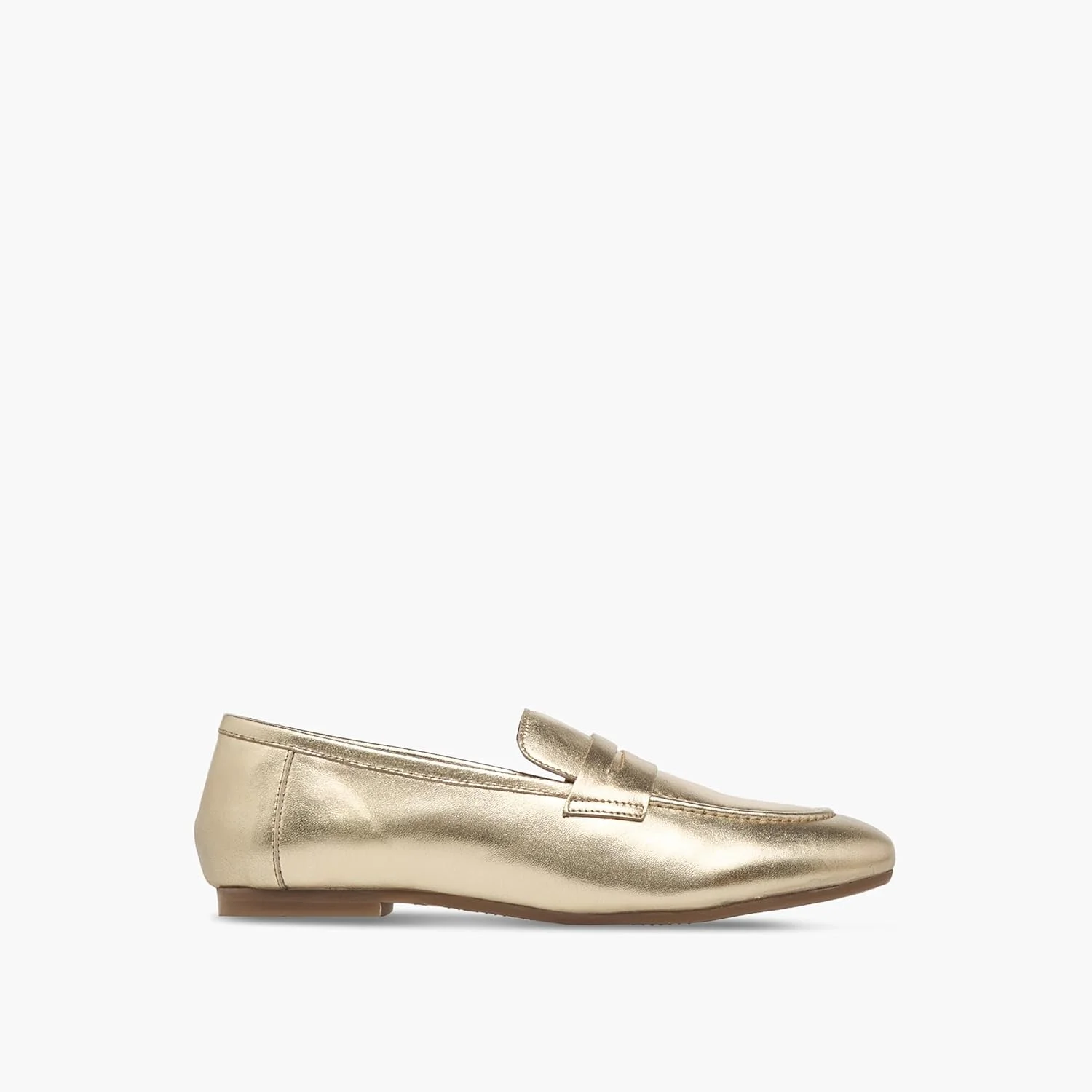 کفش کالج زنانه پاپريكا مدل Slip-On متالیک با جزئیات برش خورده طلایی، سایز 37 اروپا